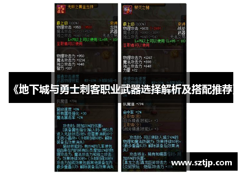 《地下城与勇士刺客职业武器选择解析及搭配推荐》
